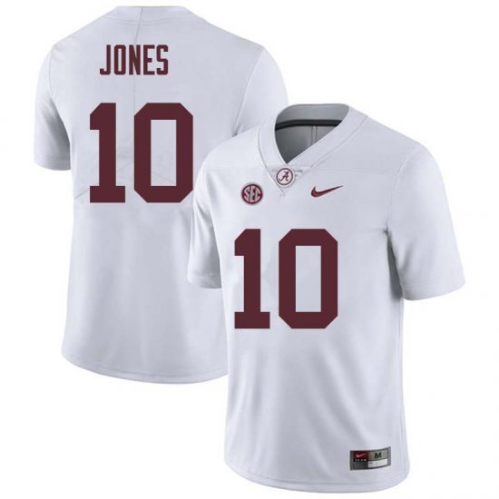 NCAA Men's Alabama Crimson Tide #10 Mac Jones Stitched College Nike Authentic White Football Jersey IY17A60DL